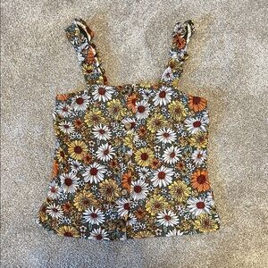 No Boundaries Floral Button-Front Cami in Orange, Yellow & White